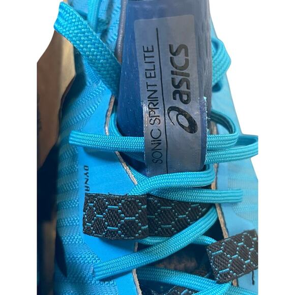 ASICS SONICSPRINTSHOES TRACK FIELD SPIKES ElLITE 2 MEN SZ 12 DIGITAL AQUA BLUE - Picture 3 of 16